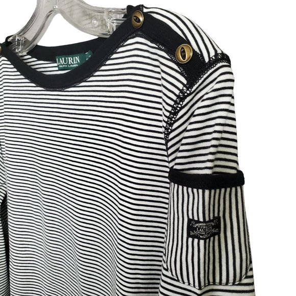 LRL Ralph Lauren Size XL Shirt Pullover Lightweight Knit Striped Black White - Picture 9 of 9
